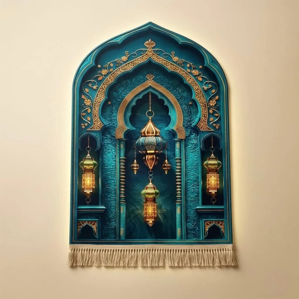3D Golden Prayer Mat Plaque D3