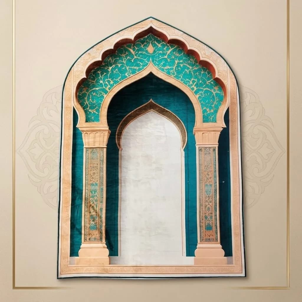 3D Golden Prayer Mat Plaque D8